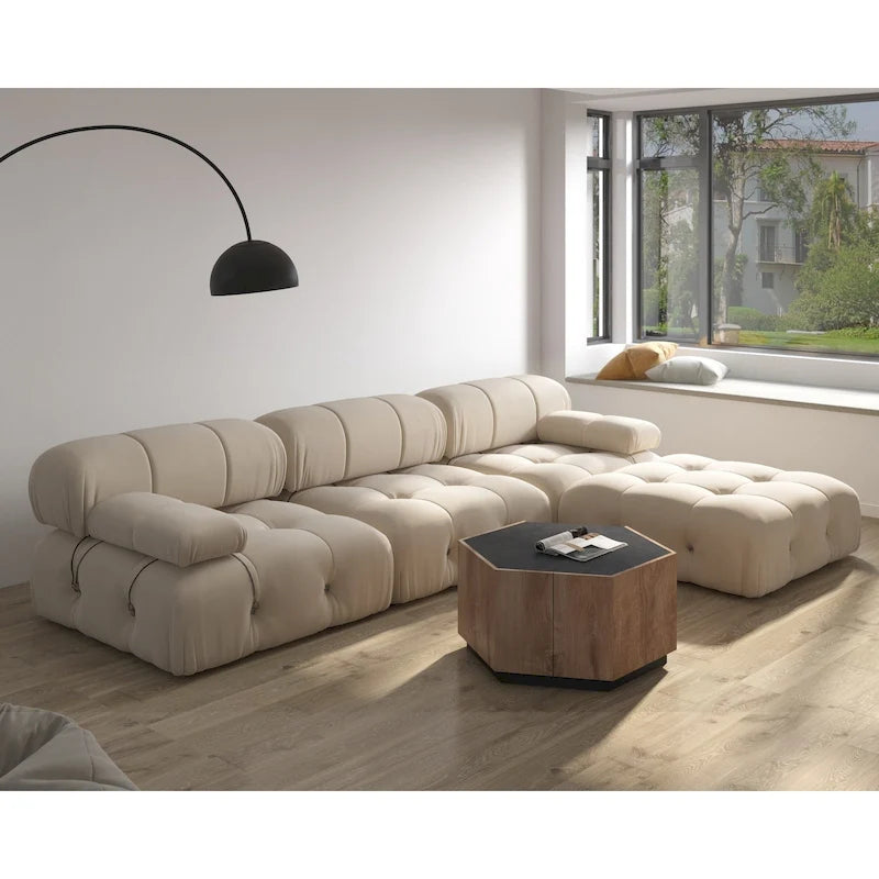 Canapé modulable réversible en velours