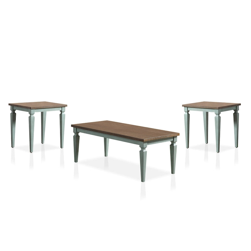 Table basse et chaise de style campagnard français en bois massif de 48 pouces