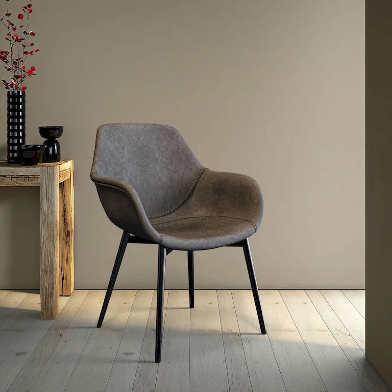 Fauteuil de salle à manger avec pieds en métal - 24,5Px25,2Lx33H