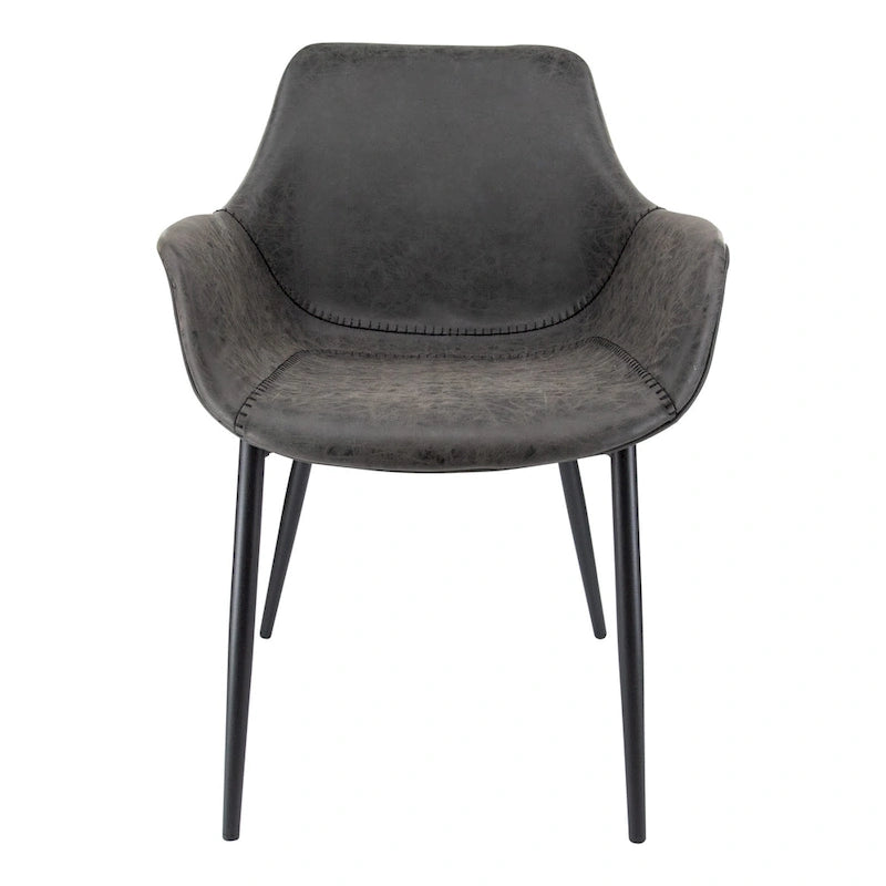 Fauteuil de salle à manger avec pieds en métal - 24,5Px25,2Lx33H