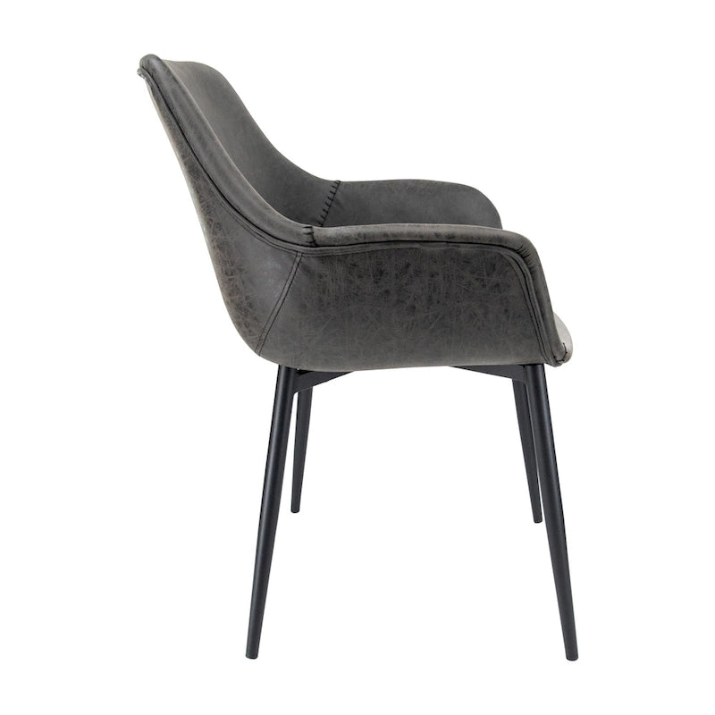 Fauteuil de salle à manger avec pieds en métal - 24,5Px25,2Lx33H