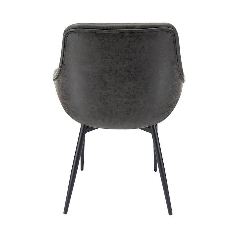 Fauteuil de salle à manger avec pieds en métal - 24,5Px25,2Lx33H