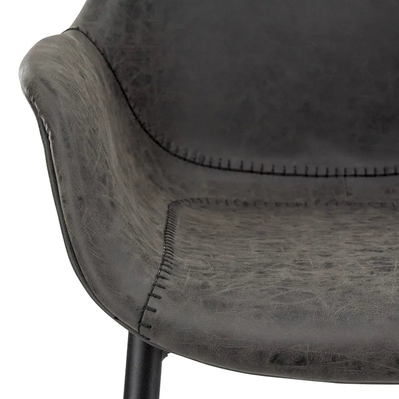 Fauteuil de salle à manger avec pieds en métal - 24,5Px25,2Lx33H