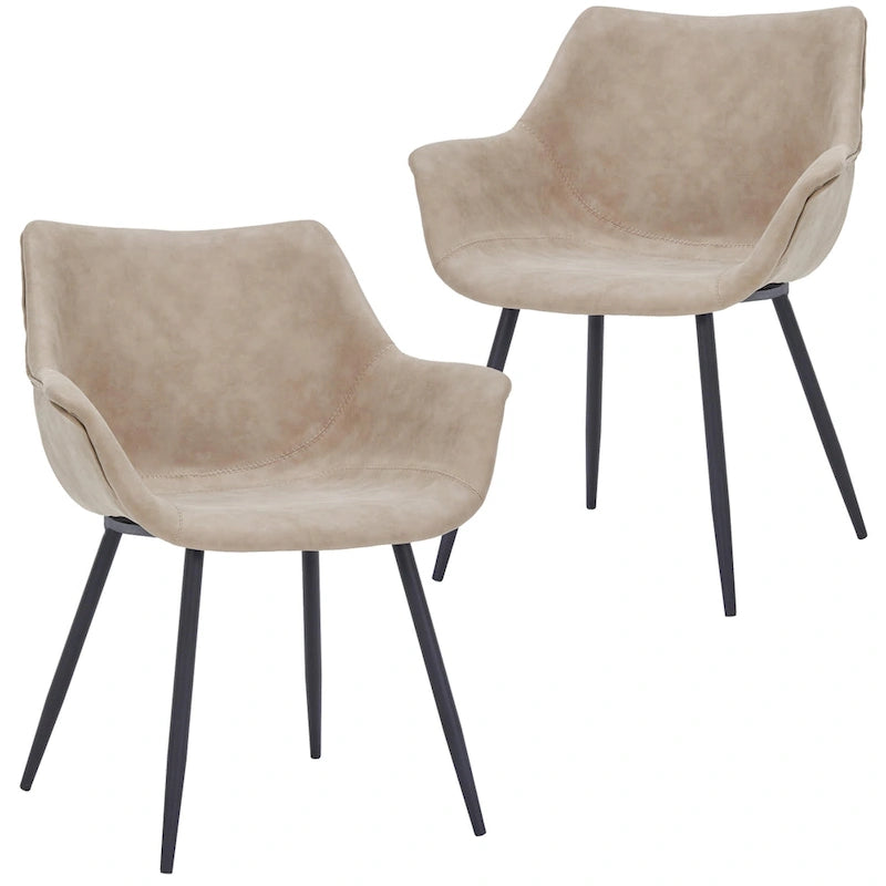 Fauteuil de salle à manger avec pieds en métal - 24,5Px25,2Lx33H