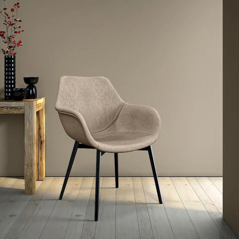 Fauteuil de salle à manger avec pieds en métal - 24,5Px25,2Lx33H