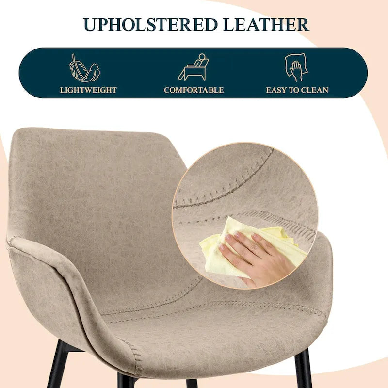 Fauteuil de salle à manger avec pieds en métal - 24,5Px25,2Lx33H