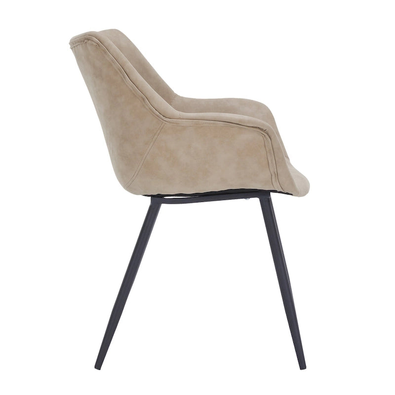 Fauteuil de salle à manger avec pieds en métal - 24,5Px25,2Lx33H