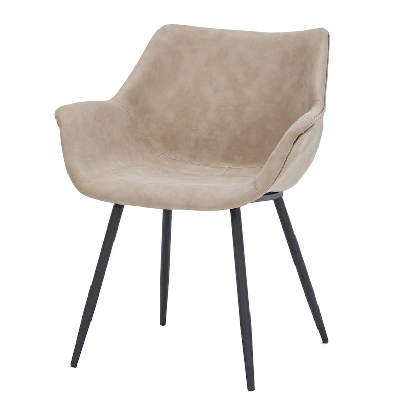 Fauteuil de salle à manger avec pieds en métal - 24,5Px25,2Lx33H