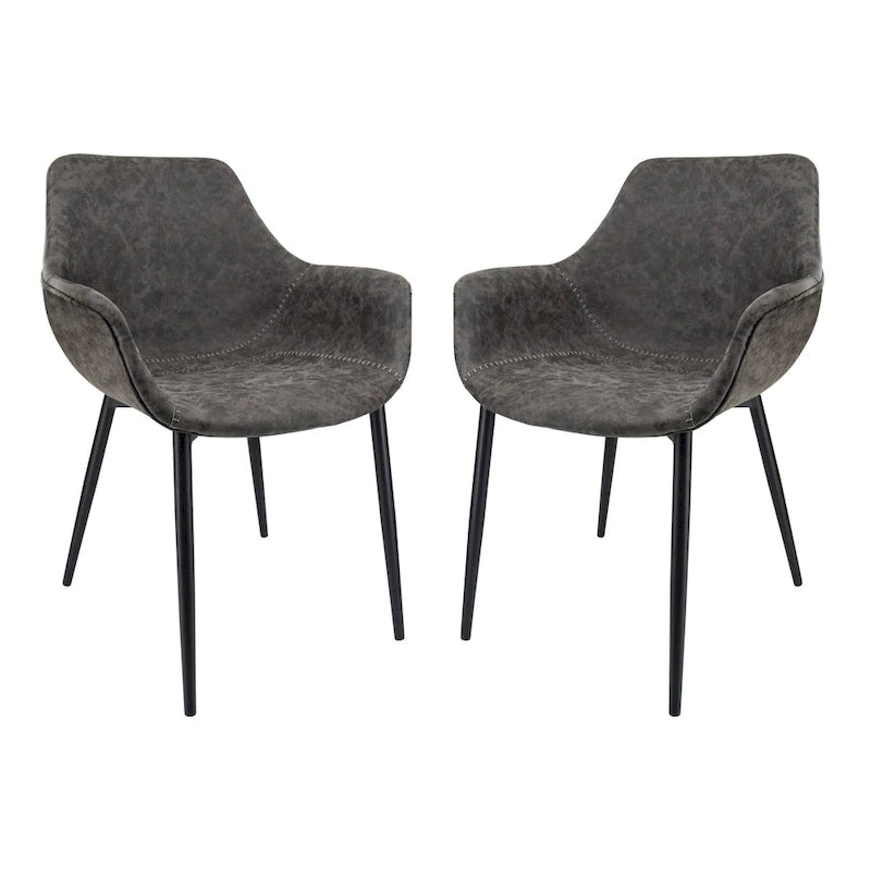 Fauteuil de salle à manger avec pieds en métal - 24,5Px25,2Lx33H