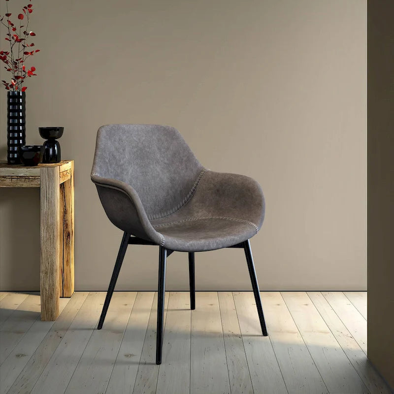 Fauteuil de salle à manger avec pieds en métal - 24,5Px25,2Lx33H