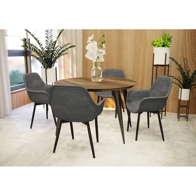 Fauteuil de salle à manger avec pieds en métal - 24,5Px25,2Lx33H