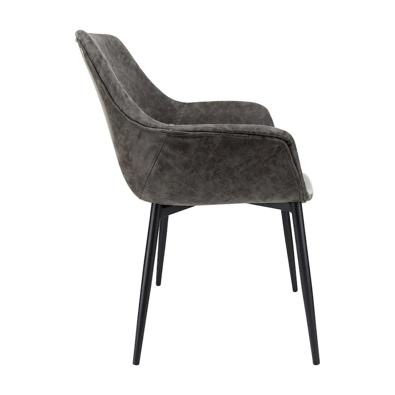 Fauteuil de salle à manger avec pieds en métal - 24,5Px25,2Lx33H
