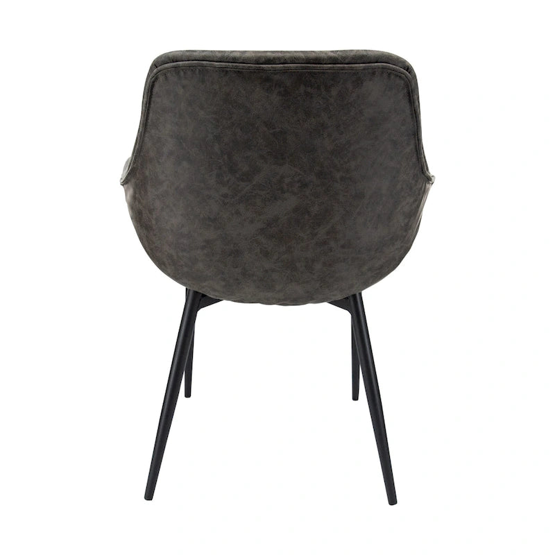 Fauteuil de salle à manger avec pieds en métal - 24,5Px25,2Lx33H