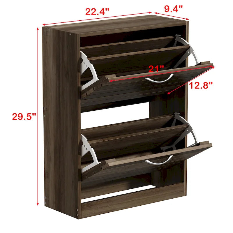 Étagère à chaussures 2 niveaux Meuble à chaussures Gain de place