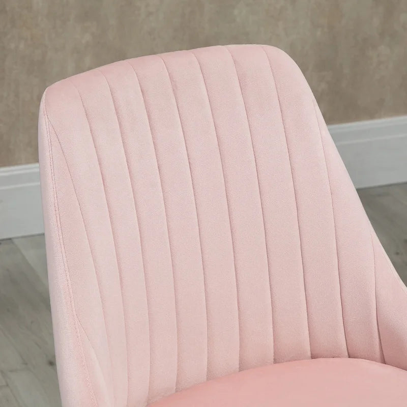 Chaise de bureau mi-hauteur, Fauteuil de bureau en velours pivotant en forme de coquille pour la maison ou la chambre