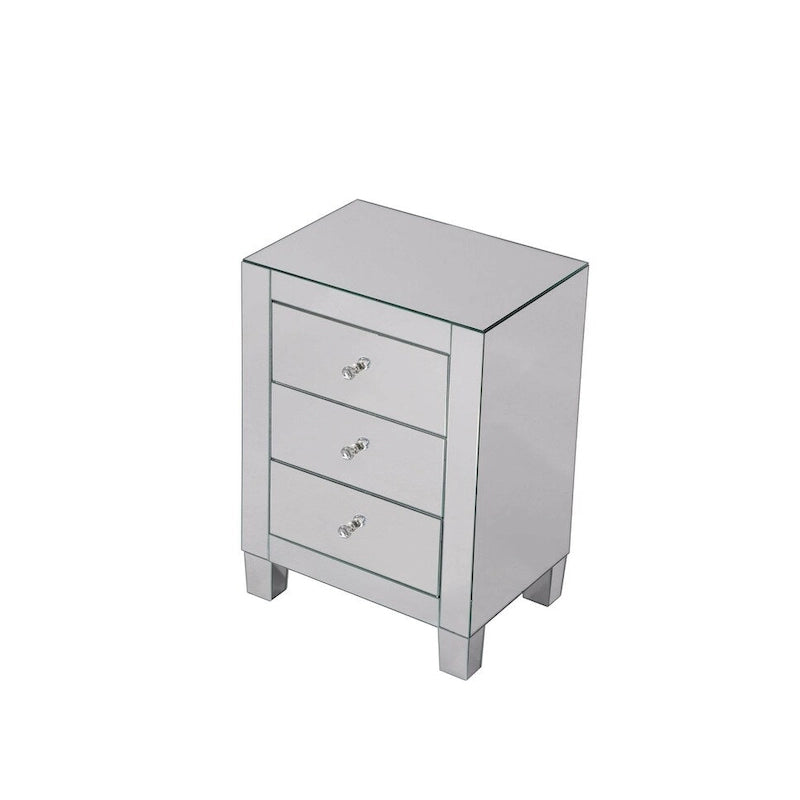Armoire Élégante à Miroir et 3 Tiroirs Éclairés