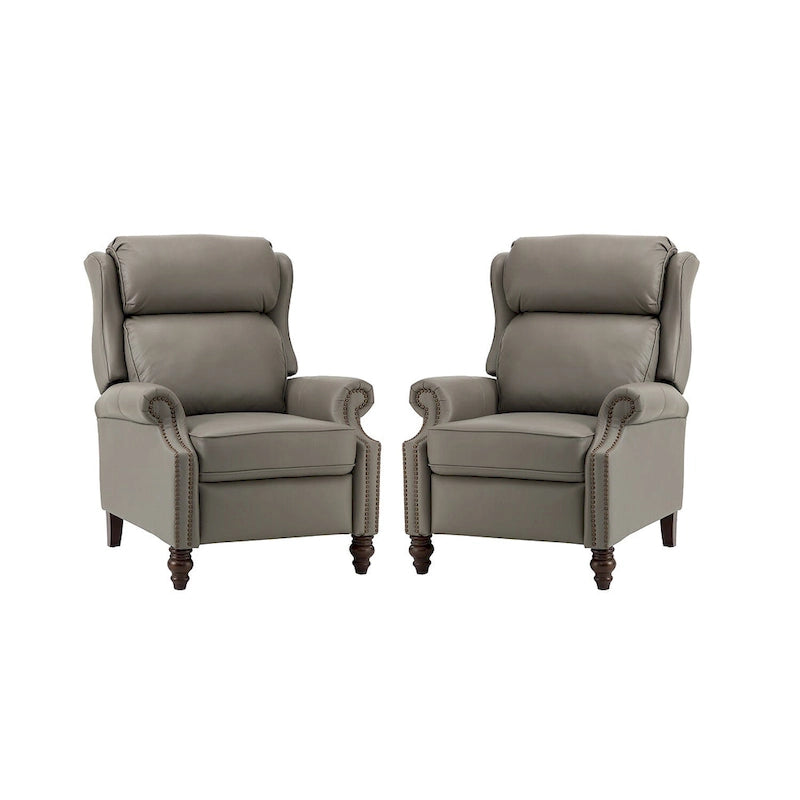Fauteuil inclinable moderne en cuir véritable avec clous décoratifs