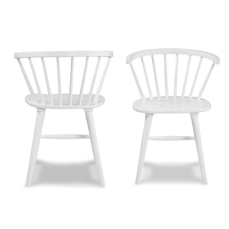 Chaises de salle à manger à dossier en fuseau en bois, Chaises Windsor, Blanches