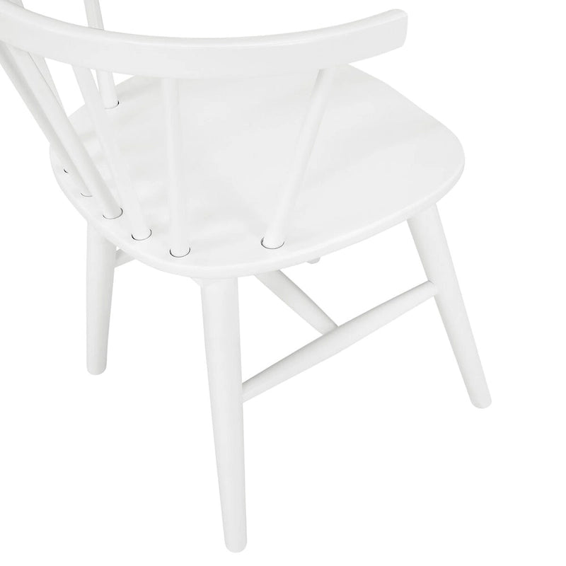 Chaises de salle à manger à dossier en fuseau en bois, Chaises Windsor, Blanches